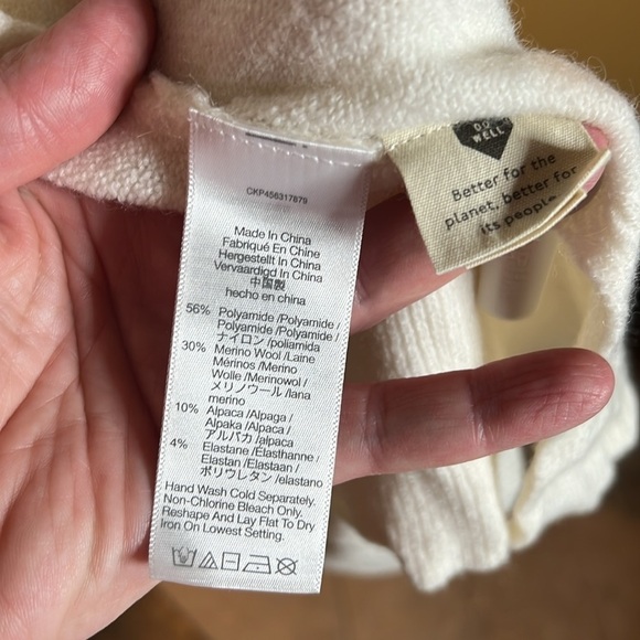 Madewell Harbor Cardigan Alpaca Wool Blend Sweater Antique Cream Size XXL NWT - Picture 8 of 9